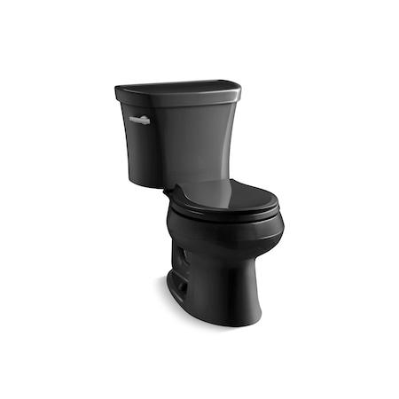 Kohler Round-Front 1.28 GPF Toilet W/ 14 Rough-In, 1.28 gpf, Black 3947-7